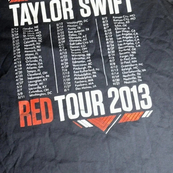 2013 Taylor Swift concert RED international TOUR blk short sleeve unisex shirt S - Picture 9 of 11